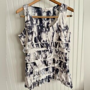 Coldwater Creek Tie-Dye Ruffle Tank Top Size 6